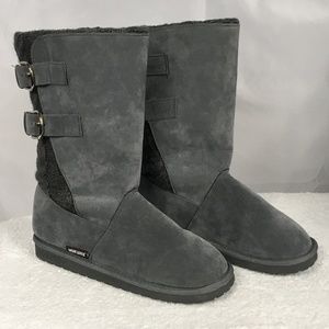 MUK LUKS WINTER BOOTS GRAY SIZE 8